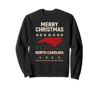 Chemise Merry Christmas NC Ugly Red State Reindeer Snow Sweatshirt
