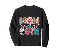 Chemise Mom of both rose bleu imprimé floral léopard vache Sweatshirt