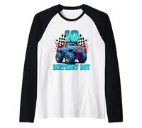 Chemise Monster Truck It's My 10th Birthday pour garçon famille Manche Raglan