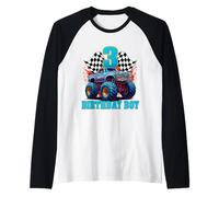 Chemise Monster Truck It's My 3rd Birthday pour garçon famille Manche Raglan