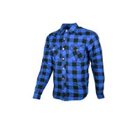 Chemise Moto en Flanelle GMS Jaguar Bleu/NoirXXL Bleu,Noir
