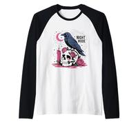 Chemise Night Mode Raven Skull Goth Crow Candle Roses Moon Manche Raglan