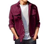 Chemise Noeud Papillon Hommes Mode Simple Solid Pocket Cardigan Bouton Pull Veste Chemise Homme Rouge Bleu, rouge, M