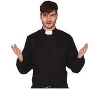 chemise noire col romain prêtre père curé homme - guirca 16919 Noir G