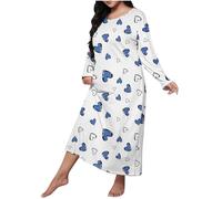 Chemise Nuit Femme Coton Ete Vêtements de Nuit à Manches Courte pour Femmes Grande Taille Robes Short Sleeve Color Loose Casual Stylish Chemise de Nuit Longue Cotton Nuisette Sexy Pyjama Femmes