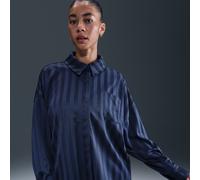 Chemise oversize à boutons en jacquard à rayures Nike pour femme Midnight Navy/Obsidian M (FR 42-44)