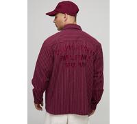 Chemise oversize à manches longues et broderie Paris homme - rouge - XS, rouge