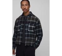 Chemise oversize déchirée à carreaux - Official homme - noir - XL, noir