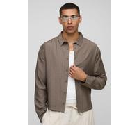 Chemise oversize en coton à manches longues homme - kaki - L, kaki