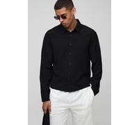 Chemise oversize en coton à manches longues homme - noir - XL, noir