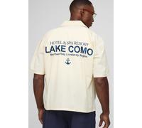 Chemise oversize rayée à broderie lac de Côme homme - jaune - S, jaune
