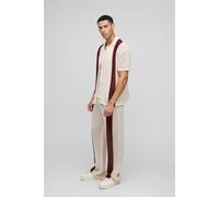 Chemise oversize rayée à coutures apparentes homme - bordeaux - XS, bordeaux