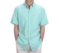 Chemise Oxford à Manches Courtes pour Homme Coupe Classique,Col boutonné et Poche.Vêtements de Vacances Chemises de Loisirs. par Janeo British Apparel. Paris Mint, 3XL