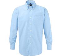 Chemise Oxford à manches longues facile d'entretien de la collection Russell - Bleu - Oxford Blue, 3X-Large