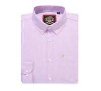 Chemise Oxford à manches longues pour hommes, Col boutonné et poche, Weekend de travail de bureau décontracté à l'anglaise. The English Oxford by Janeo British Apparel. (Plain Lavender, MD)