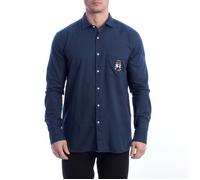 Chemise Oxford - LA MARTINA - YMC008-OX077 - Bleu - Manches longues - Coupe droite 3XL