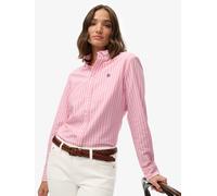 Chemise Oxford slim à manches longues Superdry Rose à rayures blanches 36
