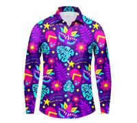 Chemise Paillette Homme Disco, Chemise A Fleur Homme Chemise Or Chemise Annee 50 Homme Chemise Sixties Homme Chemise Psychédélique Homme Chemise 70'S Homme Déguisement Festival