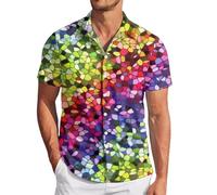 Chemise Paillettes Homme, Chemise Homme Manche Courte Slim Vetement Vintage Homme Chemise en Satin Homme Chemise Homme Brillant Tshirt Sequin Homme Chemise Argentee Chemise Argente Homme Disco