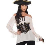 Chemise Pirate Blanche En Dentelle Pour Femme (Taille S) Multicolore