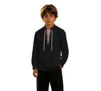 Chemise Pirate Trachten Enfant Garcon Medieval Lin Lacets | Manches Longues Costume Lacets, Medieval Ecossais Jacobit, Col Montant Chemise Detente Vintage