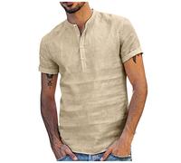 Chemise Plage Chemise été Yoga Tops Les Hommes Couleur Unie rétro avec des Poches de Chemise Chemise Lin Homme Chemisette Manches Longues, Chemise Casual, Chemise à Chic et élégant