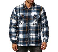 Chemise Polaire Carreaux en Flanelle Homme Veste Thermique, Couleurs:Bleu-foncé, Taille de Veste:M