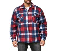 Chemise Polaire Carreaux en Flanelle Homme Veste Thermique, Couleurs:Rouge, Taille de Veste:XXL