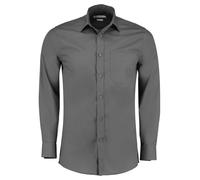 Chemise Popeline Ajustée Kustom Kit À Manches Longues Facile À Repasser