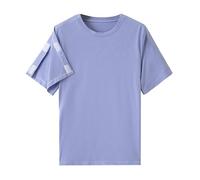 Chemise post-chirurgie entièrement ouverte sur le devant pour femme - Ouvertures latérales et manches réglables pour la récupération des blessures au bras - Haut d'été doux et extensible avec col rond
