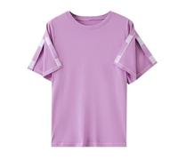 Chemise post-chirurgie entièrement ouverte sur le devant pour femme - Ouvertures latérales et manches réglables pour la récupération des blessures au bras - Haut d'été doux et extensible avec col rond