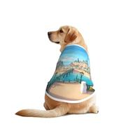 Chemise pour chien « A Joyful Holiday by The Seaside » pour chiens de grande et moyenne taille - T-shirt en maille respirante, parfait pour un usage quotidien et des occasions spéciales