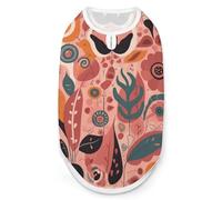 Chemise pour chien à motif d'éléments végétaux - Séchage rapide - Respirant - Doux et extensible - Sans manches - L