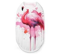 Chemise pour chien à motif flamant rose aquarelle à séchage rapide respirant T-shirt doux extensible sans manches pour chien M
