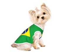 Chemise pour chien avec imprimé drapeau brésilien - Chemise d'été douce et confortable pour petits chiens et chats