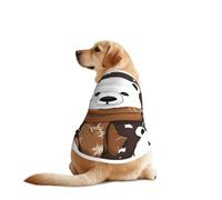 Chemise pour chien avec imprimé ours marron blanc, gilet doux, respirant, léger et extensible pour chien de taille moyenne