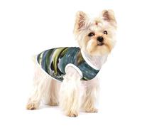 Chemise pour chien avec imprimé vague de pêche au bar pour petites races comme les chihuahuas, yorkshires et chiots