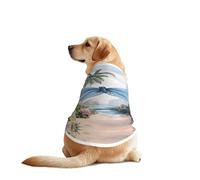Chemise pour chien avec rendu 3D des paysages tropicaux - Respirant et rafraîchissant pour grands chiens, protection solaire et confortable pour Golden Retriever, Husky, Alaska, activités de plein air