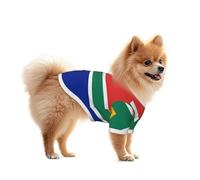 Chemise pour chien en maille avec drapeau de l'Afrique du Sud - Légère et respirante - Séchage rapide - Extensible - Pour petits chiens