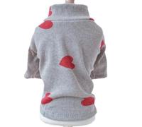 Chemise pour chien et chiot - Toutes saisons - Imprimé amour - Pour petit chien et chat - Motif amour - Gris - Taille S