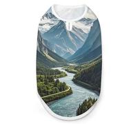 Chemise pour chien Montagnes et rivières - Séchage rapide - Respirant - Doux et extensible - Sans manches - Taille S