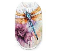 Chemise pour chien motif libellule peinture aquarelle à séchage rapide respirant T-shirt doux et extensible sans manches pour chien 2XL