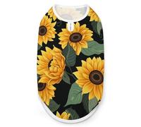 Chemise pour chien motif tournesol à séchage rapide respirant T-shirt doux extensible sans manches pour chien S