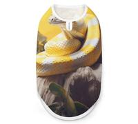 Chemise pour chien python jaune et blanc à séchage rapide respirant T-shirt doux extensible sans manches pour chien 2XL