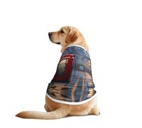 Chemise pour chien rouge dans les rues de Londres - Vêtement respirant et rafraîchissant pour grands chiens, protection solaire et confortable pour Golden Retriever, Husky, Alaska, activités de plein