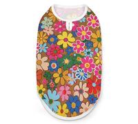 Chemise pour chien style fleur lumineuse à séchage rapide respirant T-shirt doux extensible sans manches pour chien L