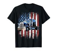 Chemise pour conducteur de camion avec drapeau américain T-Shirt