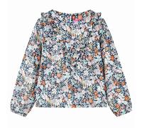 Chemise pour enfants à manches longues bleu foncé 116 vidaXL