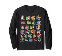 Chemise pour enfants ABC Lettres de l'alphabet colorées Animaux Lecture Enfant Manche Longue