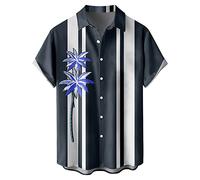 Chemise pour homme de taille moyenne décontractée pour homme, imprimé à revers ample, manches courtes, boutons style port, chemise florale, sable, plage, hawaïens, haut d'été, chemises de cowboy